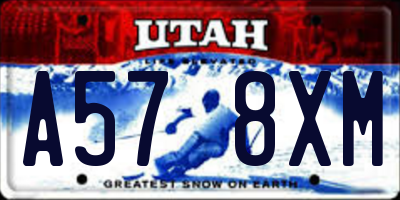 UT license plate A578XM