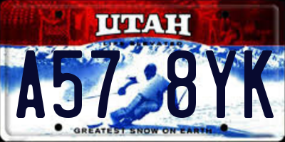 UT license plate A578YK