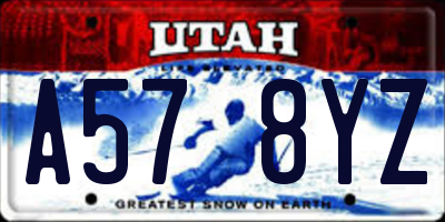 UT license plate A578YZ