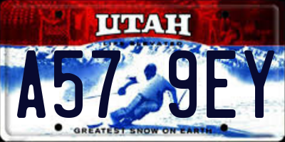 UT license plate A579EY