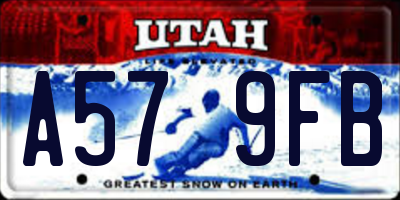 UT license plate A579FB