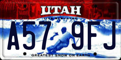 UT license plate A579FJ