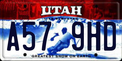 UT license plate A579HD