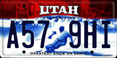 UT license plate A579HI