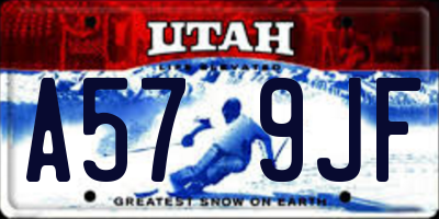 UT license plate A579JF