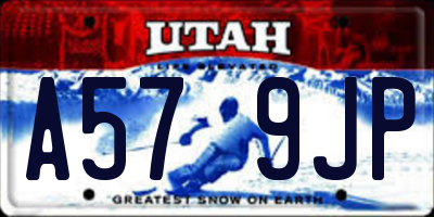 UT license plate A579JP