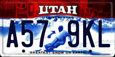 UT license plate A579KL