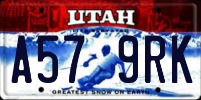 UT license plate A579RK