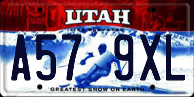 UT license plate A579XL