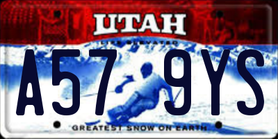 UT license plate A579YS