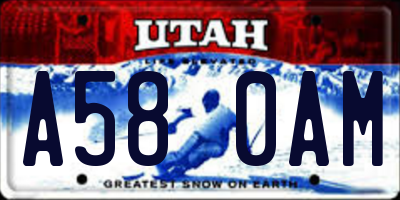 UT license plate A580AM