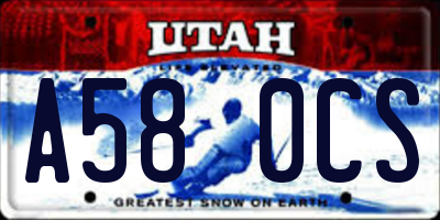 UT license plate A580CS