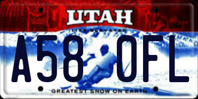 UT license plate A580FL