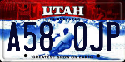 UT license plate A580JP