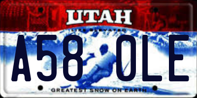 UT license plate A580LE