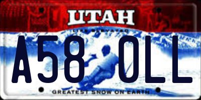 UT license plate A580LL