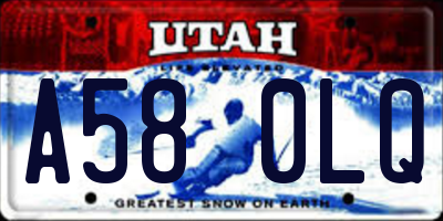 UT license plate A580LQ