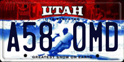 UT license plate A580MD