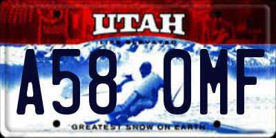 UT license plate A580MF