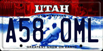 UT license plate A580ML