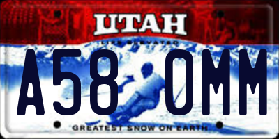 UT license plate A580MM