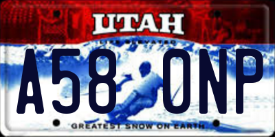 UT license plate A580NP