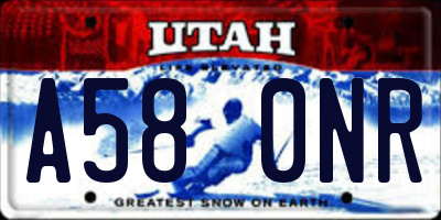 UT license plate A580NR
