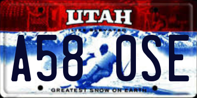 UT license plate A580SE