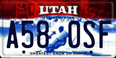UT license plate A580SF