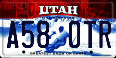 UT license plate A580TR