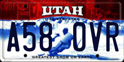 UT license plate A580VR