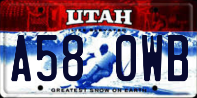 UT license plate A580WB