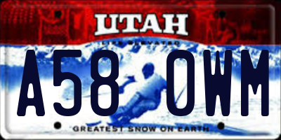 UT license plate A580WM