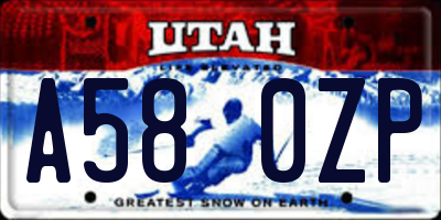 UT license plate A580ZP