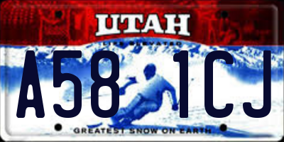 UT license plate A581CJ