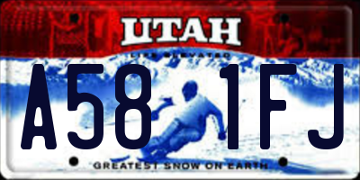 UT license plate A581FJ