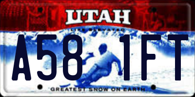 UT license plate A581FT