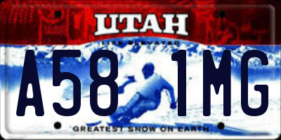 UT license plate A581MG