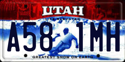 UT license plate A581MH