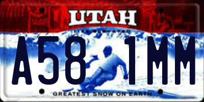UT license plate A581MM