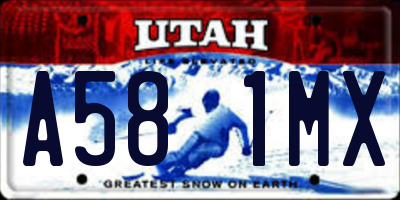 UT license plate A581MX