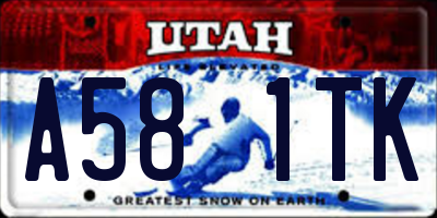 UT license plate A581TK