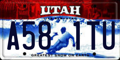 UT license plate A581TU