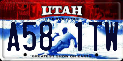 UT license plate A581TW