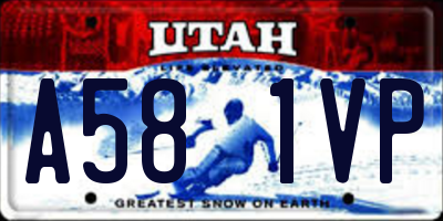 UT license plate A581VP
