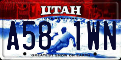 UT license plate A581WN