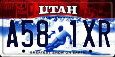 UT license plate A581XR