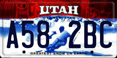 UT license plate A582BC