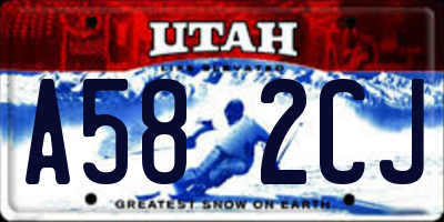 UT license plate A582CJ