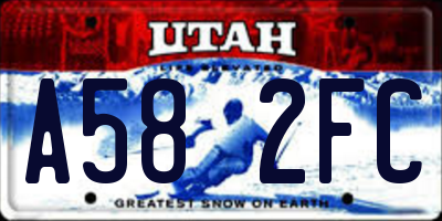 UT license plate A582FC